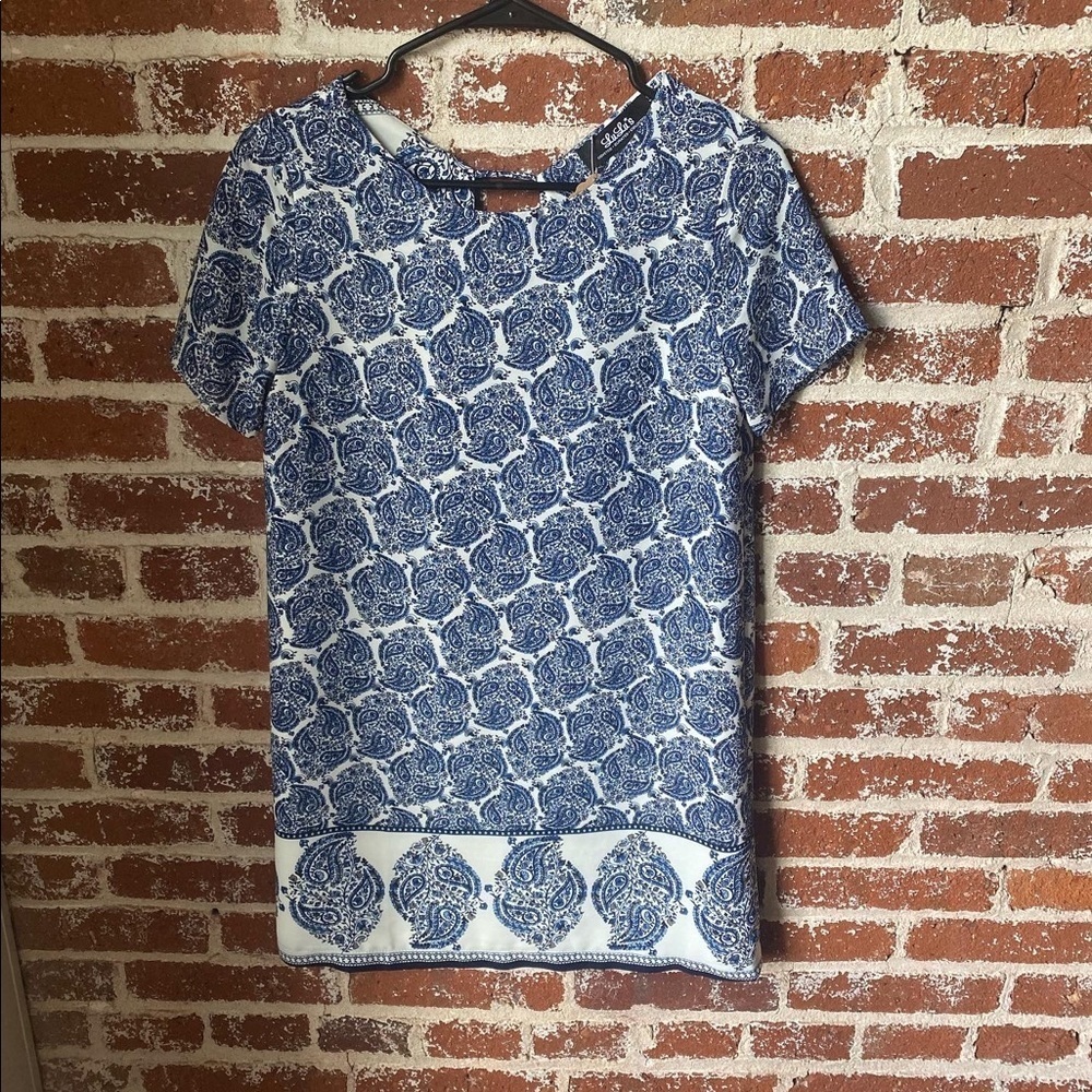 Lulus Blue & White Paisley Dress
